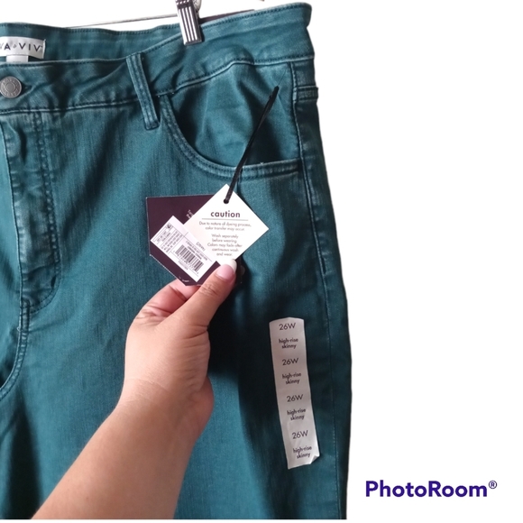 Ava & Viv High Rise Skinny Light Distressed Stretchy Jeans Size 26W - Picture 14 of 16